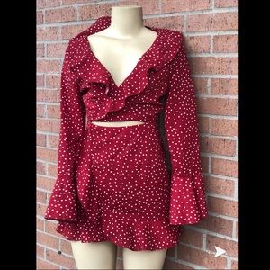 Red preety polka dot dress